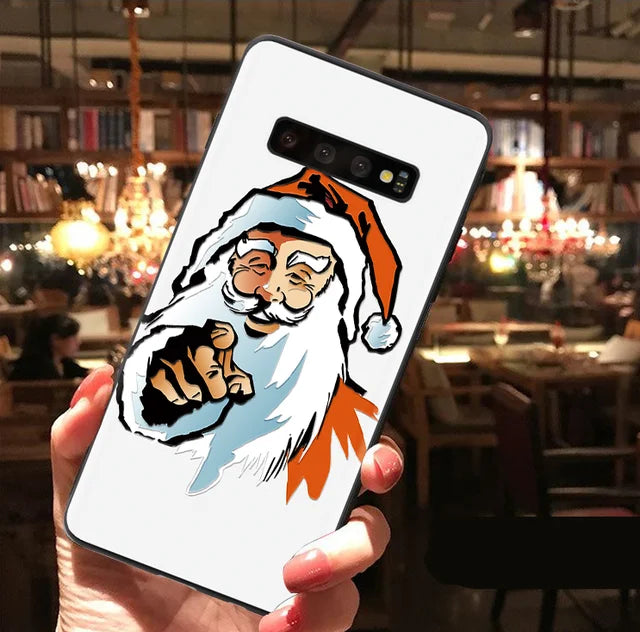3D Relief Christmas Cover For Samsung Galaxy S8 S9 S10 J4 J6 Plus S7 Edge A30 A50 A40 A70 A7 A8 A9 2018 M10 M20 Note 8 9 Case