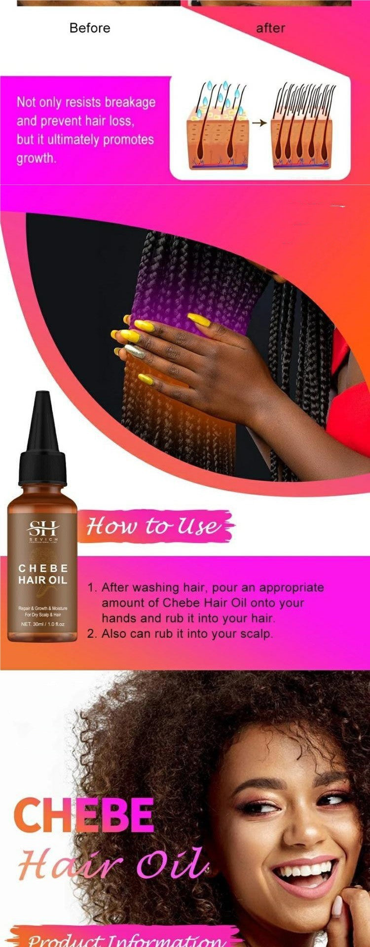 African Fast Growth Traction Alopecia Chebe Hair Mask